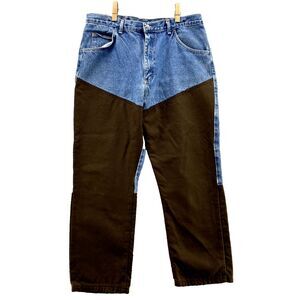 Two-Tone Blue and Brown Men's Jeans